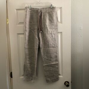 Reiss Gray and Cream Chinos 100% Linen